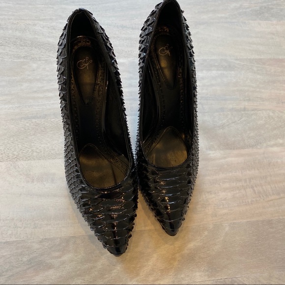 Proenza Schouler snakeskin black pumps heels 37 7 - Picture 5 of 8